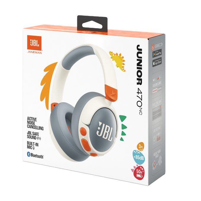 JBL Junior 470NC - White - Wireless over-ear noise cancelling kids headphones - Detailshot 15 image number null